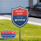 4er-Set ANNKE 10" Hochbelastbares Videoüberwachung Sign aus 100% Aluminium – Reflektierend & Wetterfest – Überwachungsschild für Haus, Garten & Grundstücksschutz